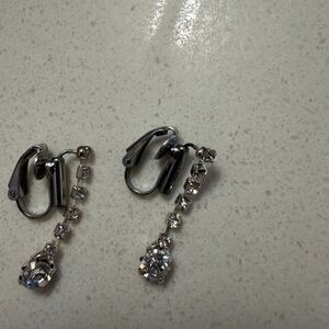 Clip On Silver Drop Earrings Never Worn